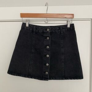 Black Denim Skirt